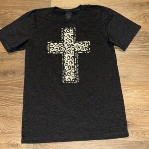 Texas True Leopard Print Cross Shirt Size Small